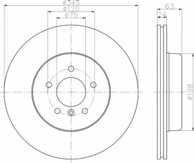 HELLA PAGID 8dd355119341 -  Тормозной диск